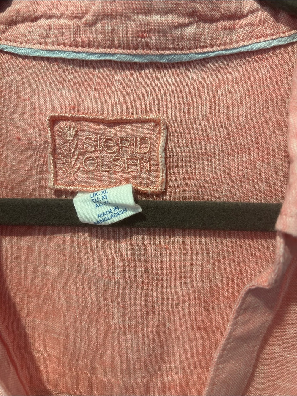 Lightweight 100% linen Coral Button-Up Shirt - Picture 2 of 2